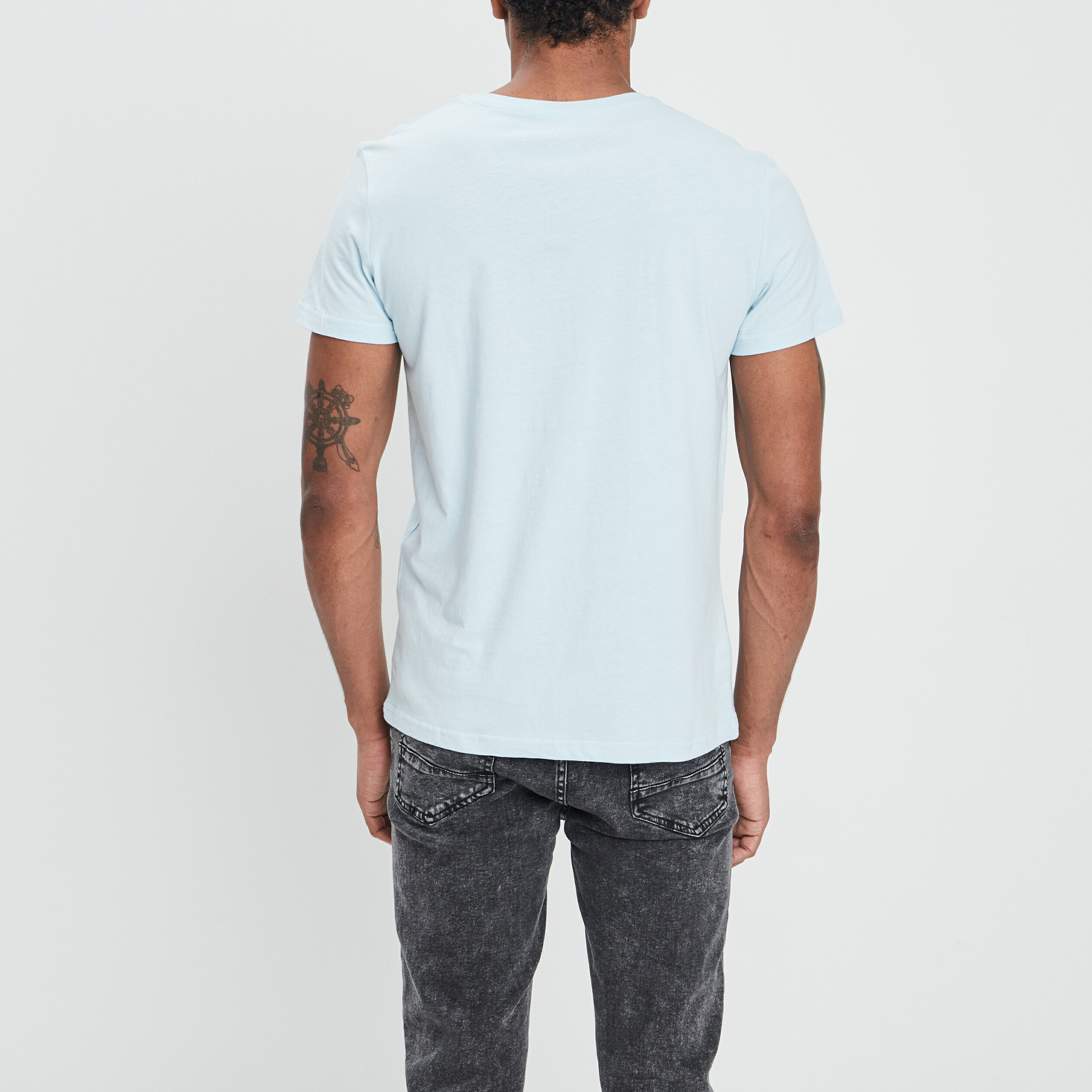 T-shirt en coton manches courtes bleu turquoise homme | La Halle