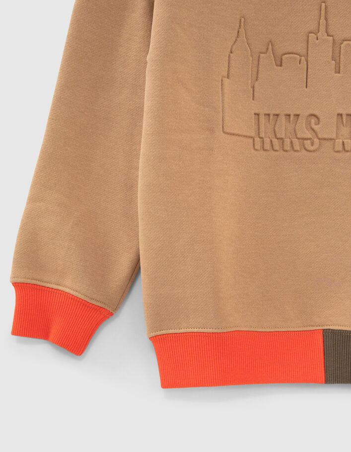 Sweat camel visuel NYC embossé garçon