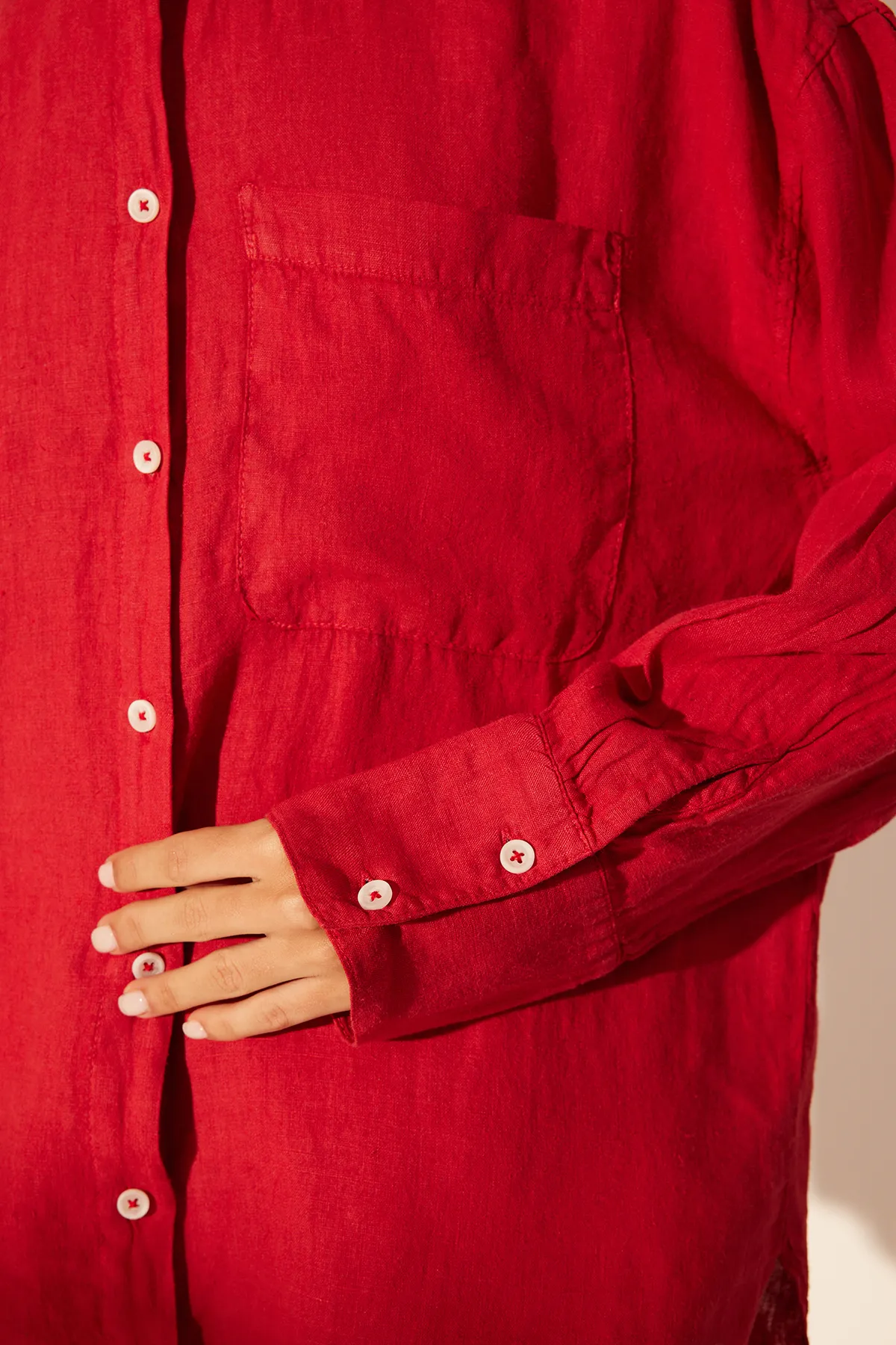 Trendyol Collection  Hemd - Rot - Oversized