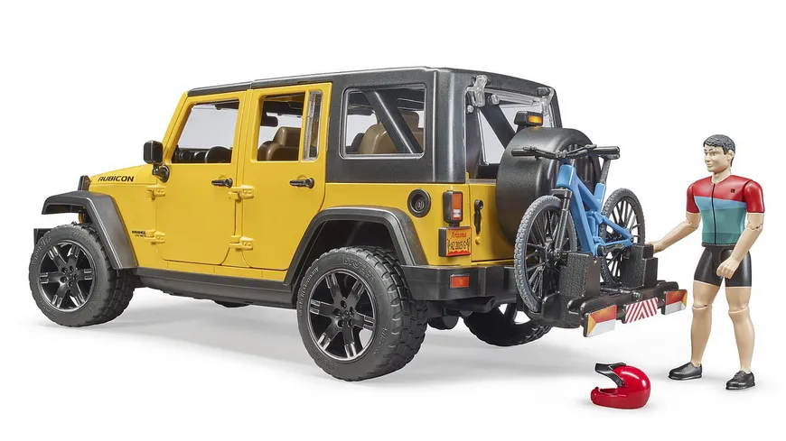 BRUDER - Jeep Wrangler Rubicon Unlimited mit Mountainbike und Radfahrer