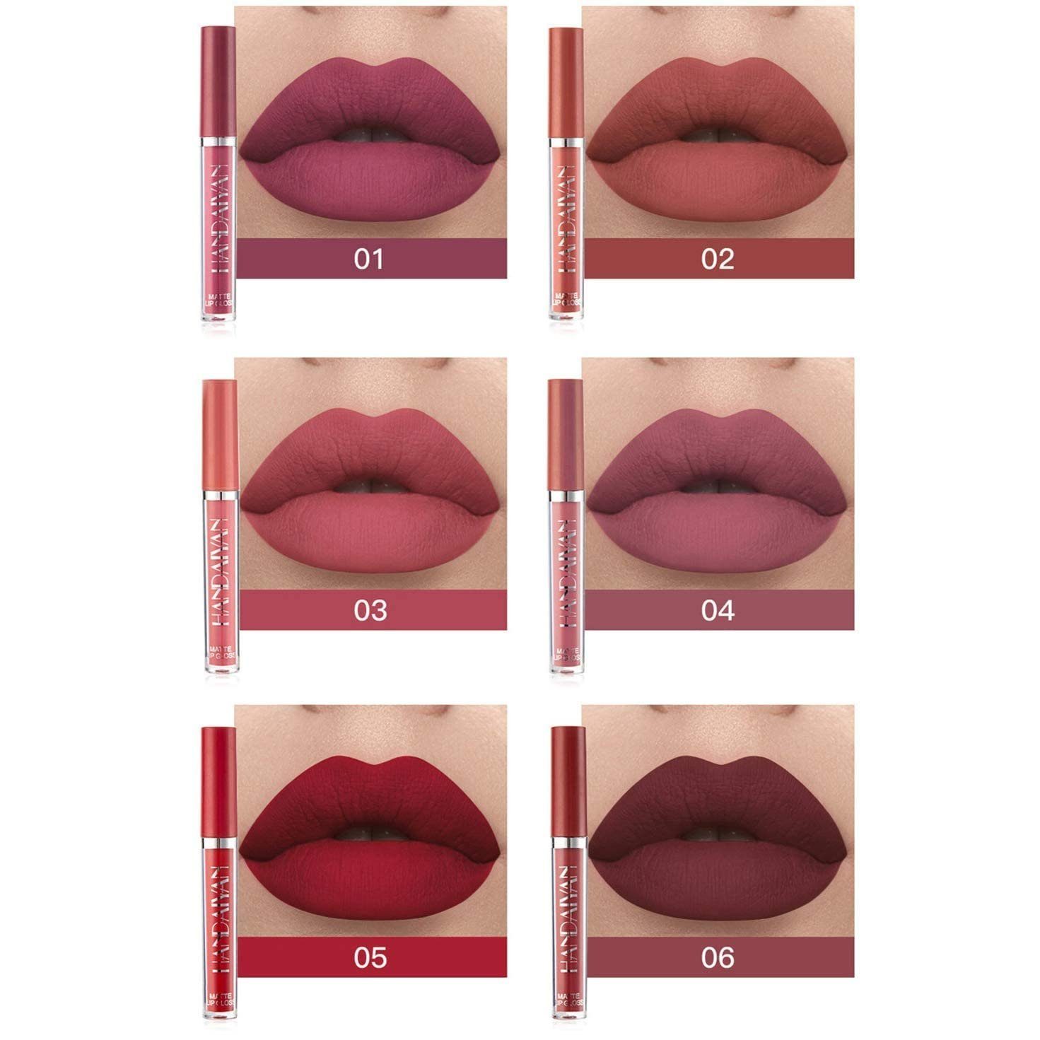Haiaveng Lippenstift-Set Samtmattes Lipgloss-Set, wasserfest, nicht klebriger Lippenstift, Sexy 12 Farben in kräftigen Tönen