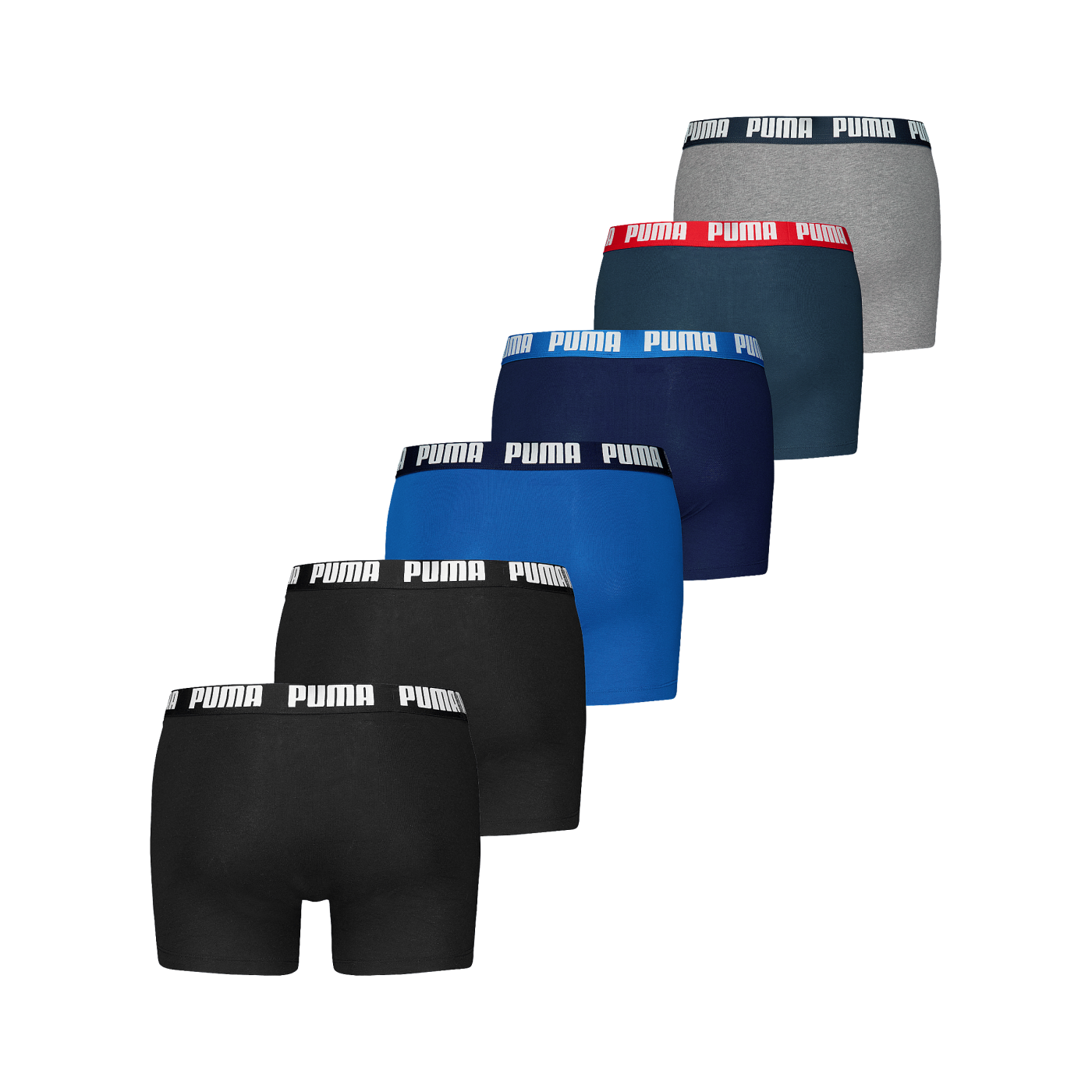 PUMA Everyday Boxer 6er Pack Schwarz Blau F002