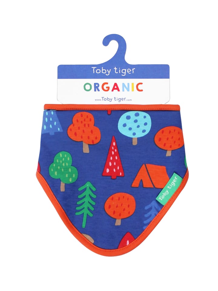 Toby Tiger Dreieckstuch mit Camping Bär Print in blau günstig kaufen 0