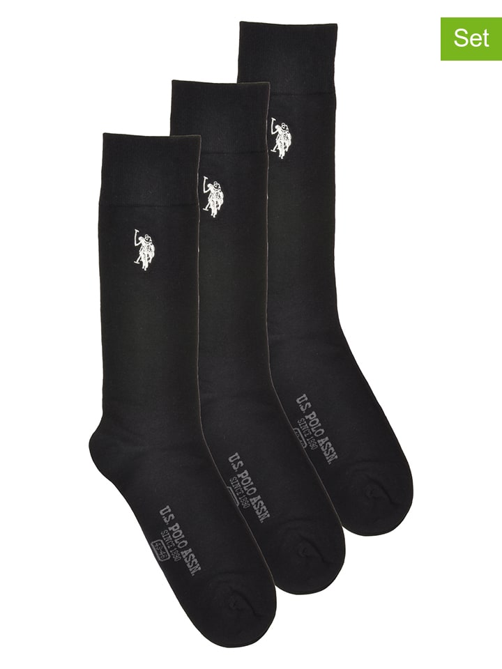 U.S. Polo Assn. 3er-Set: Socken in Schwarz günstig kaufen