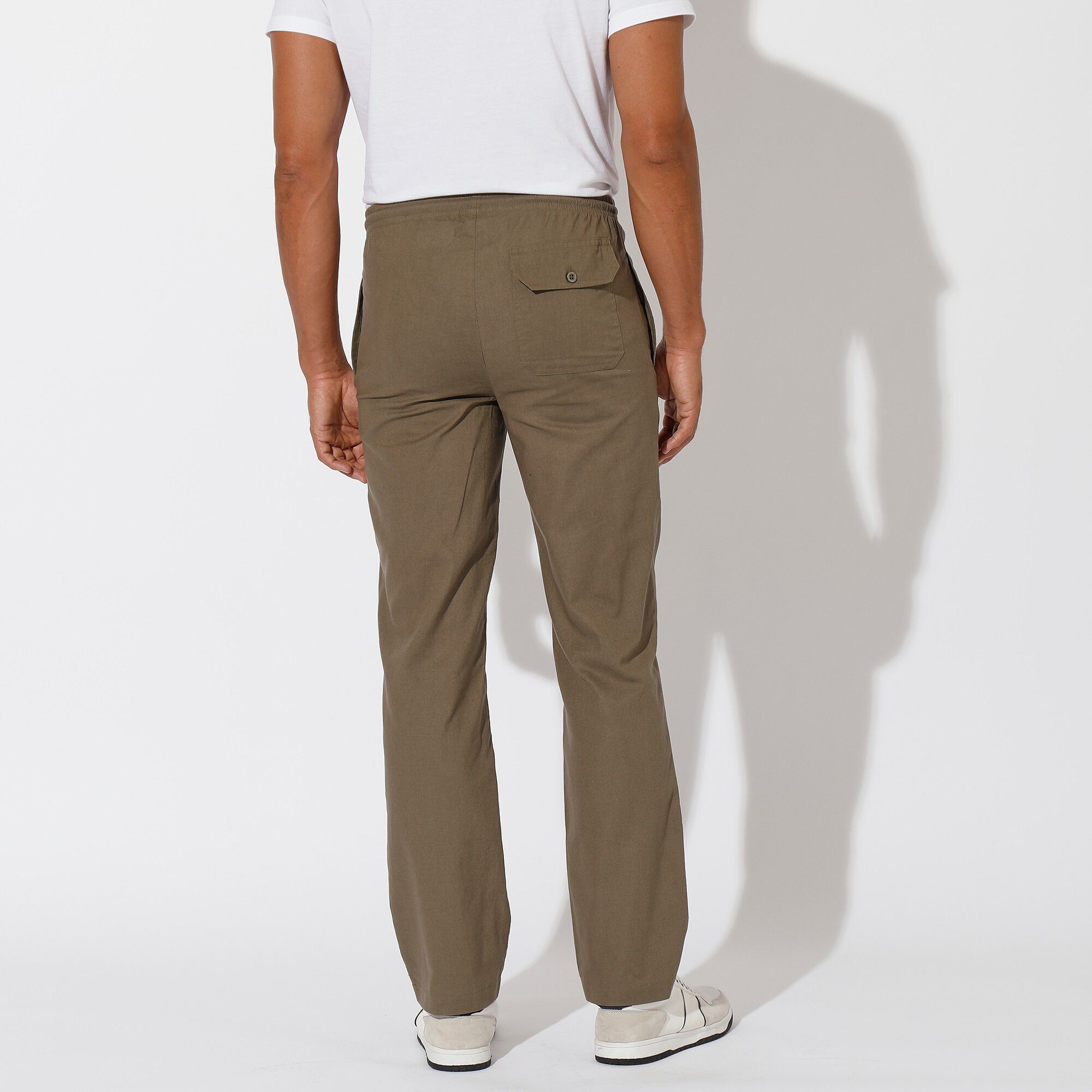 Pantalon toile taille élastiquée