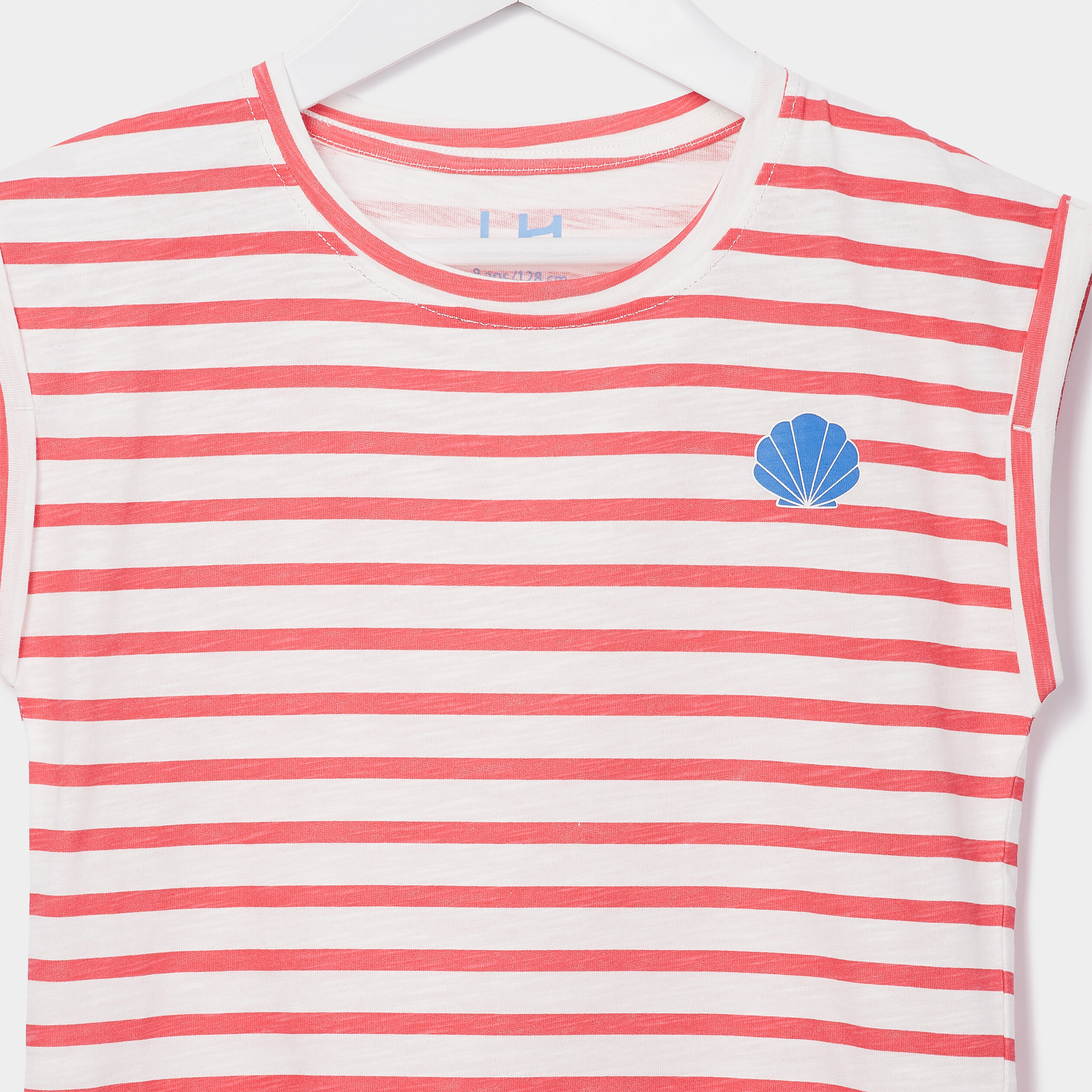 T-shirt fluide manches courtes rouge corail fille | La Halle