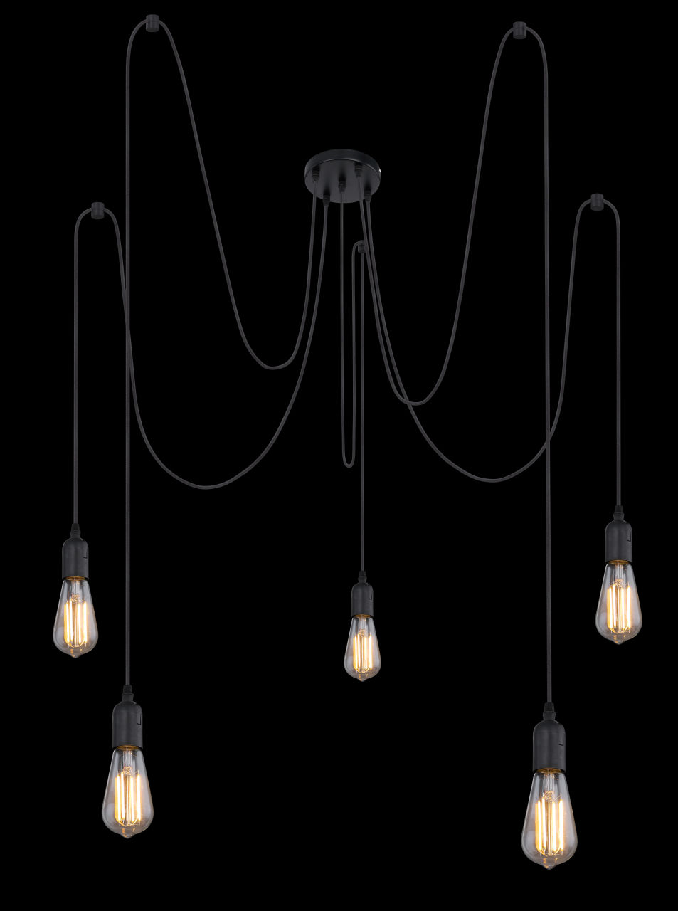 Globo Lighting - OLIVER - Hängeleuchte Metall schwarz, 5x E27