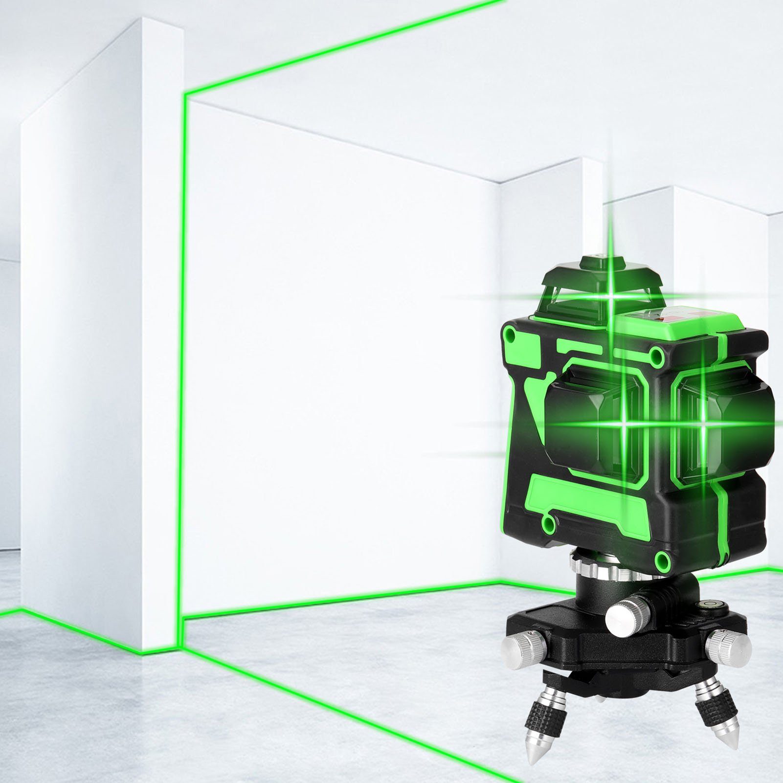 Tidyard Linienlaser 3D, 12 Linien, Stativständer, Tragetasche, 1 Batterie