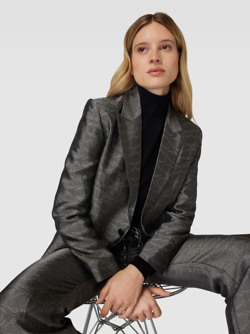 Blazer mit Allover-Muster Modell 'VEGY' in anthrazit