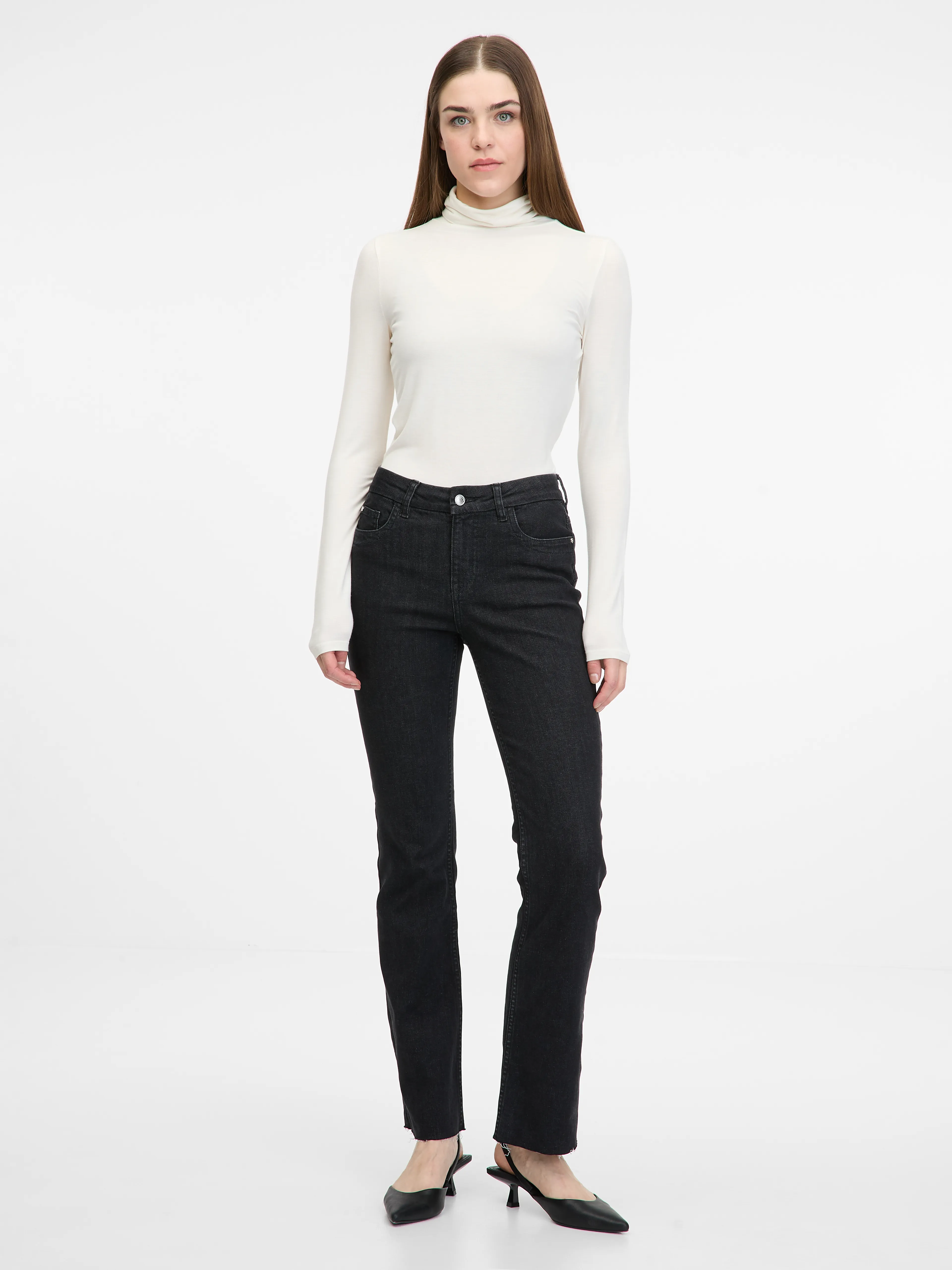 Cremefarbenes Damen-Langarm-T-Shirt ORSAY