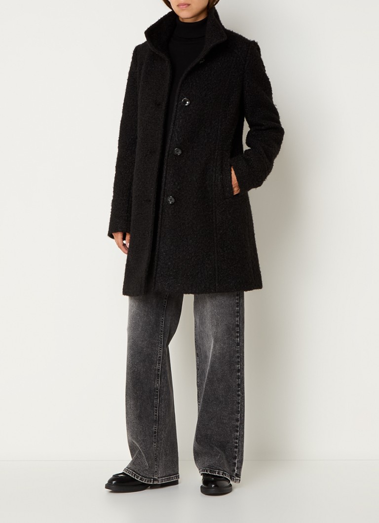 Textured taifun coat with side pockets