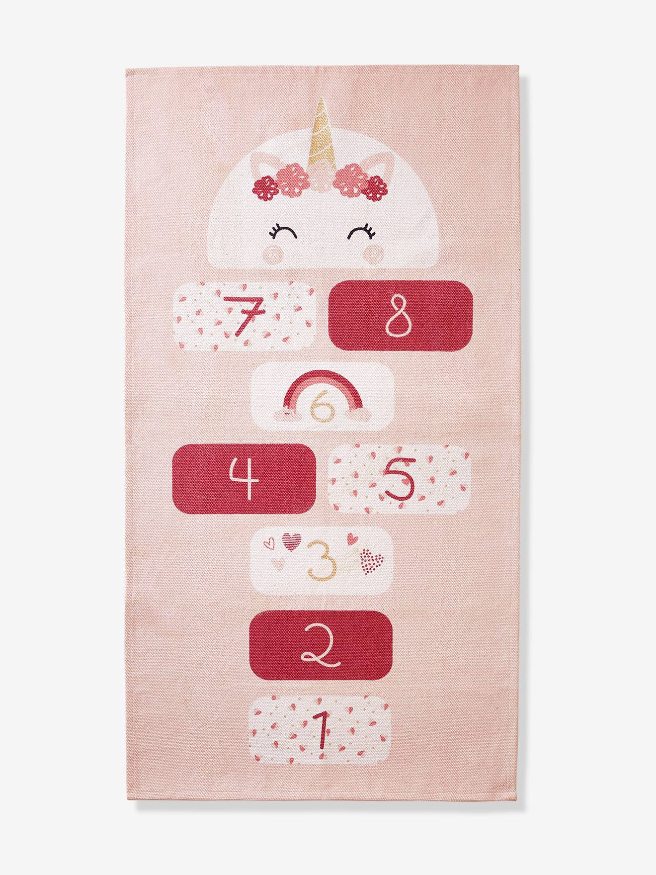 Tapis marelle Licorne rose