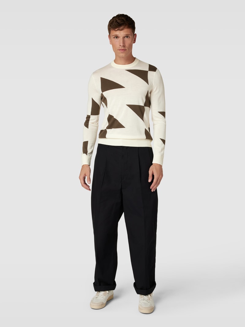 Strickpullover mit Allover-Muster in offwhite