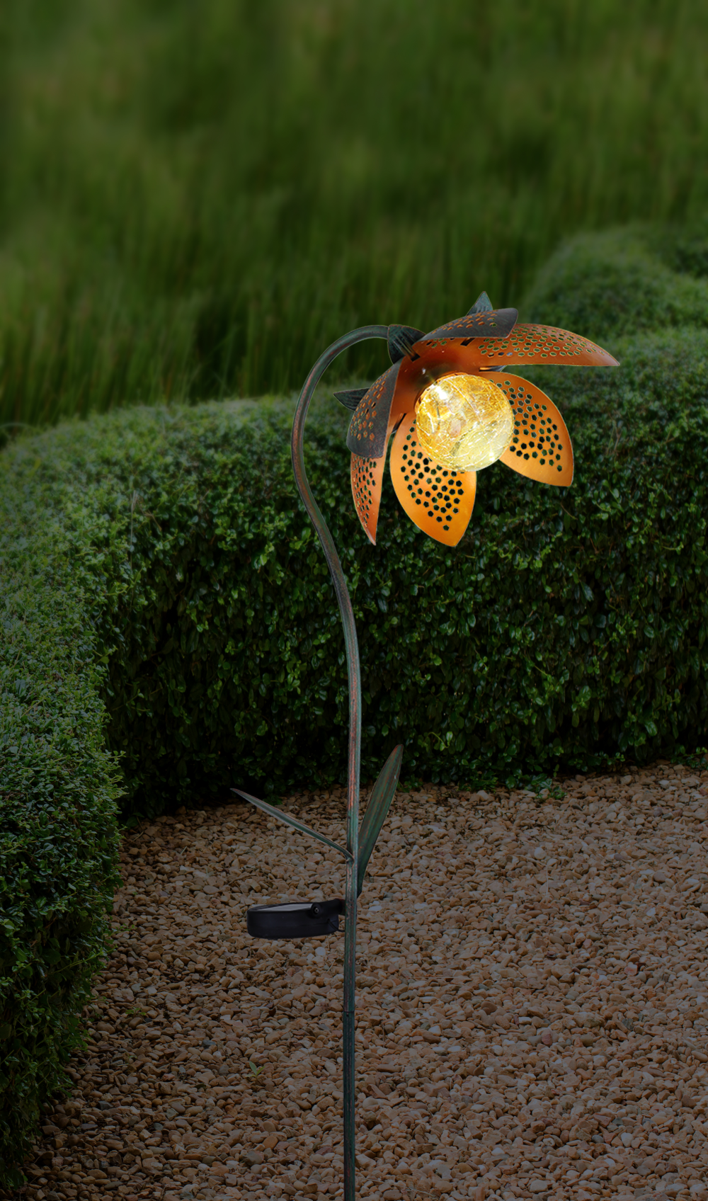 Solarleuchte Blume Joshi goldfarben
