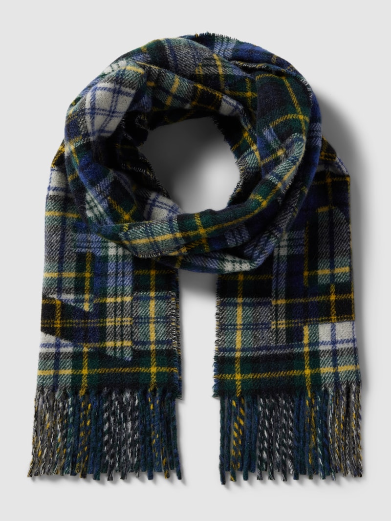 Schal mit Tartan-Karo in dunkelgrün