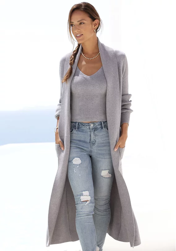 Longstrickjacke