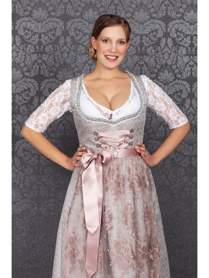 Edelnice Midi Dirndl 2-teilig Aurelie in silber, rosé günstig kaufen
