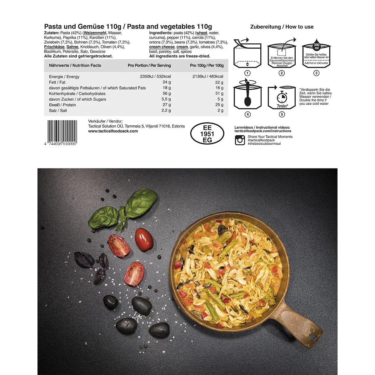 Tactical Foodpack Gemüsepasta
