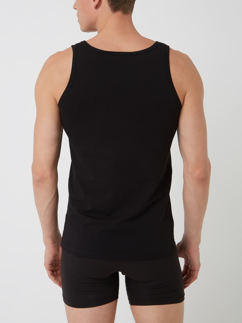 Tanktop mit Stretch-Anteil im 2er-Pack in schwarz