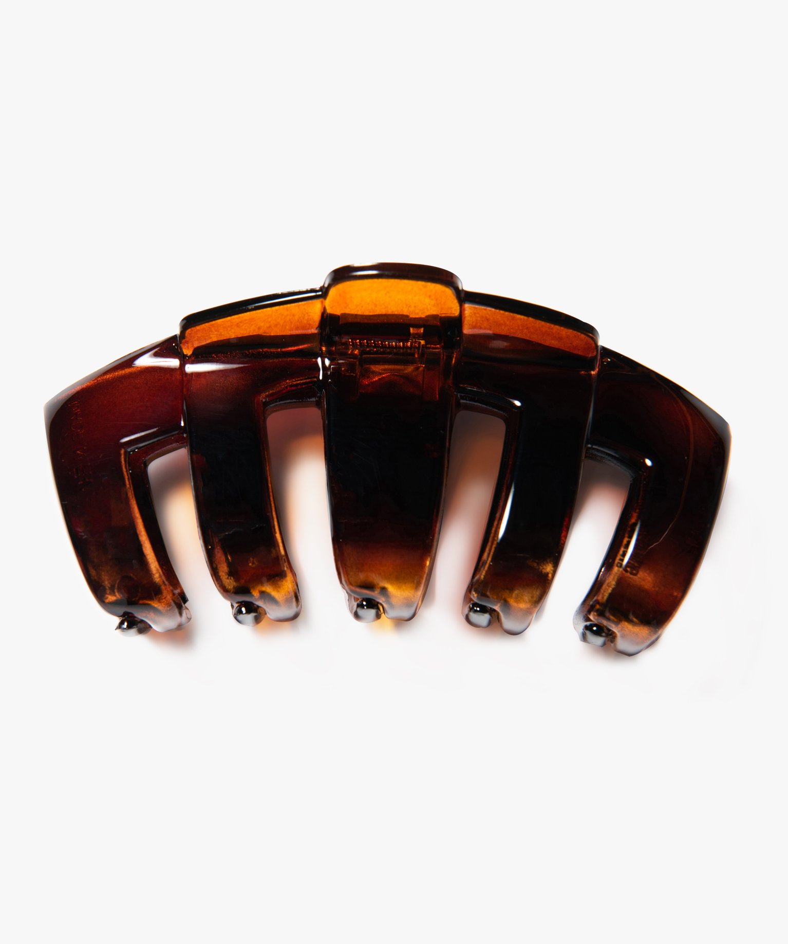 Pince crabe femme pour les cheveux design graphique marron | GEMO