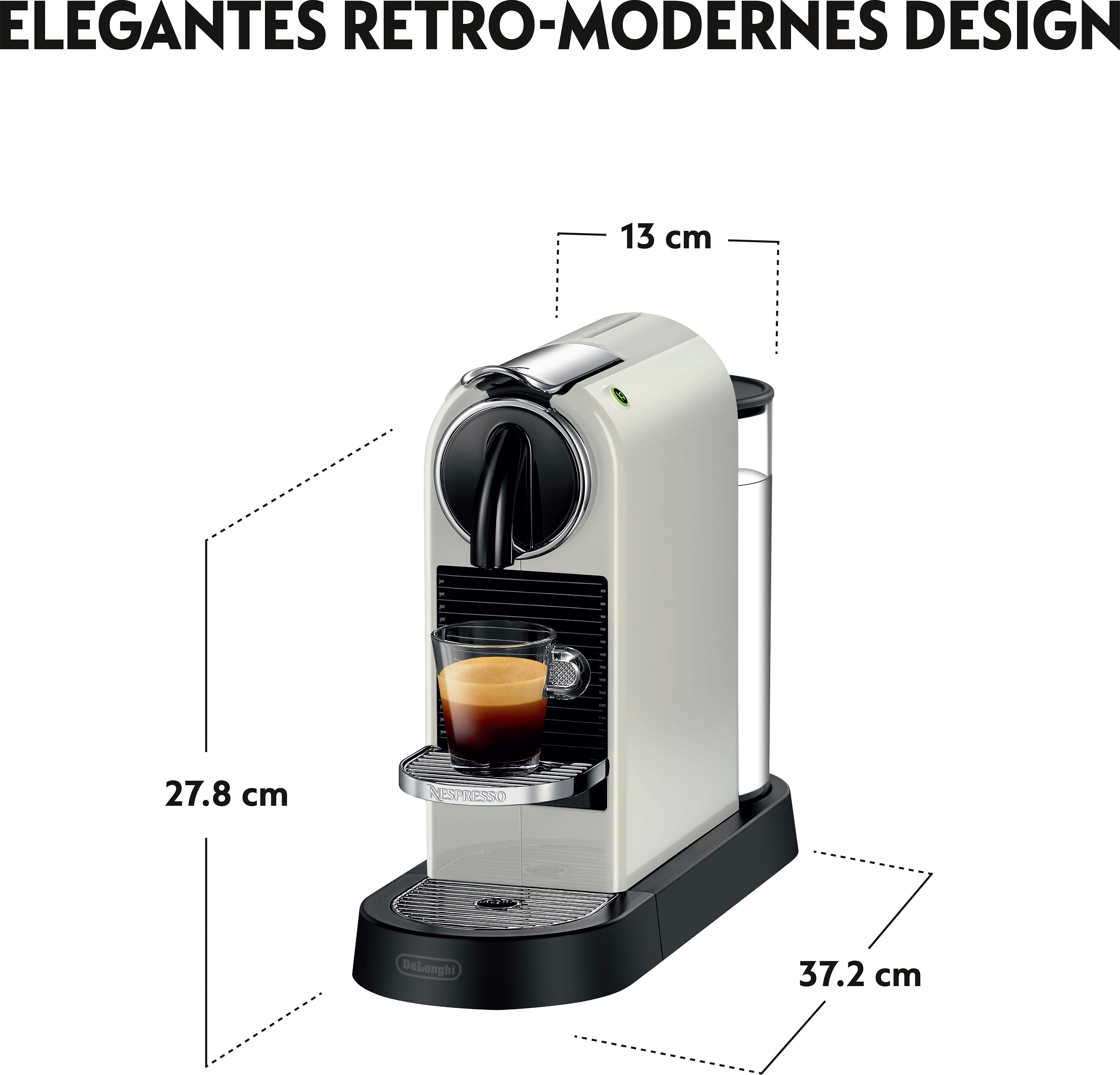 Nespresso Kapselmaschine CITIZ EN 167.W von DeLonghi, White, inkl. Willkommenspaket mit 7 Kapseln