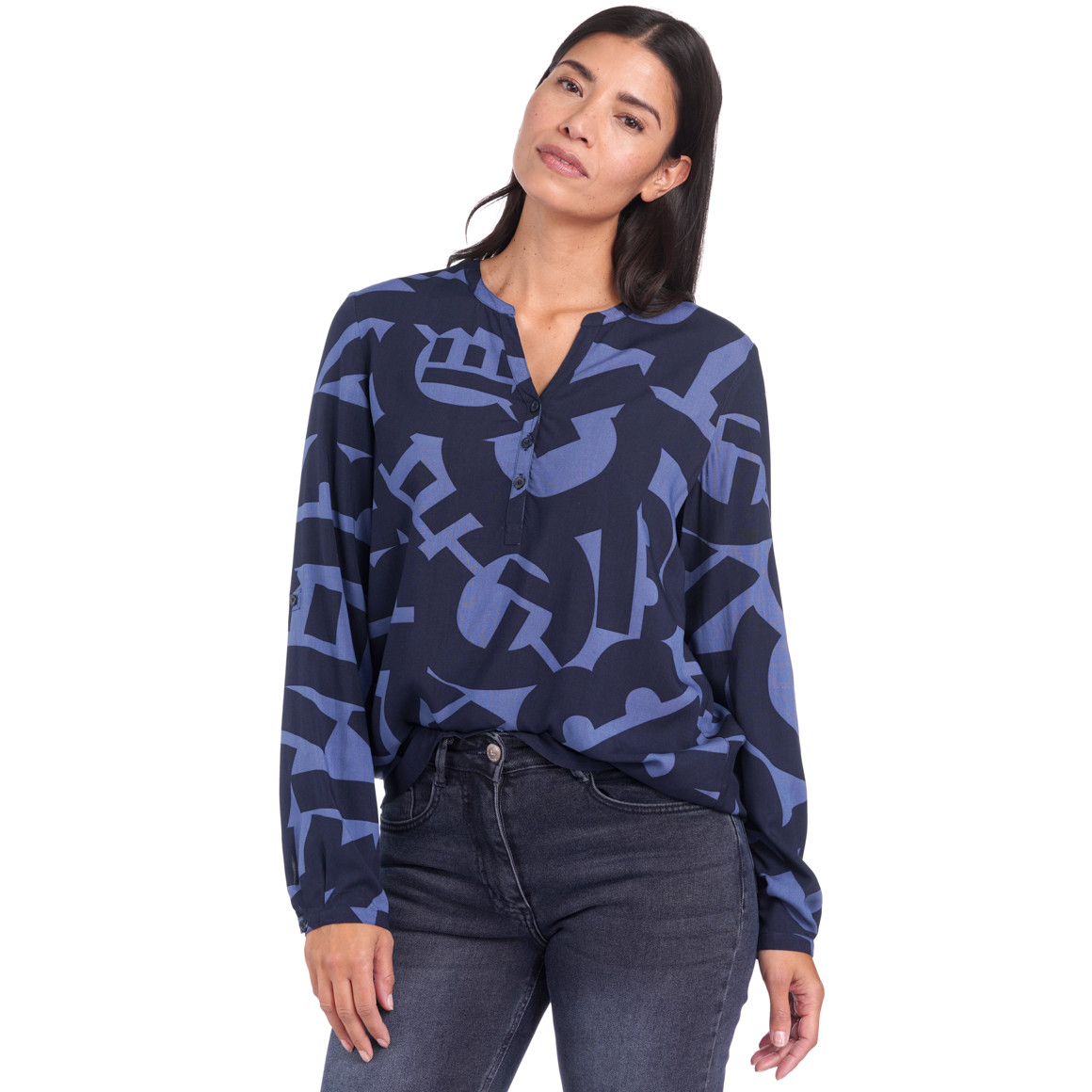 Damen Bluse mit Allover-Print