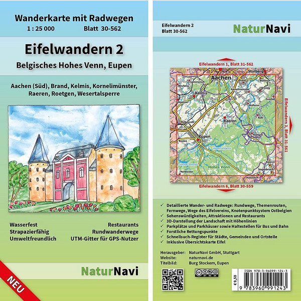 EIFELWANDERN 2 - BELGISCHES HOHES VENN, EUPEN 1 : 25 000 - Wanderkarte