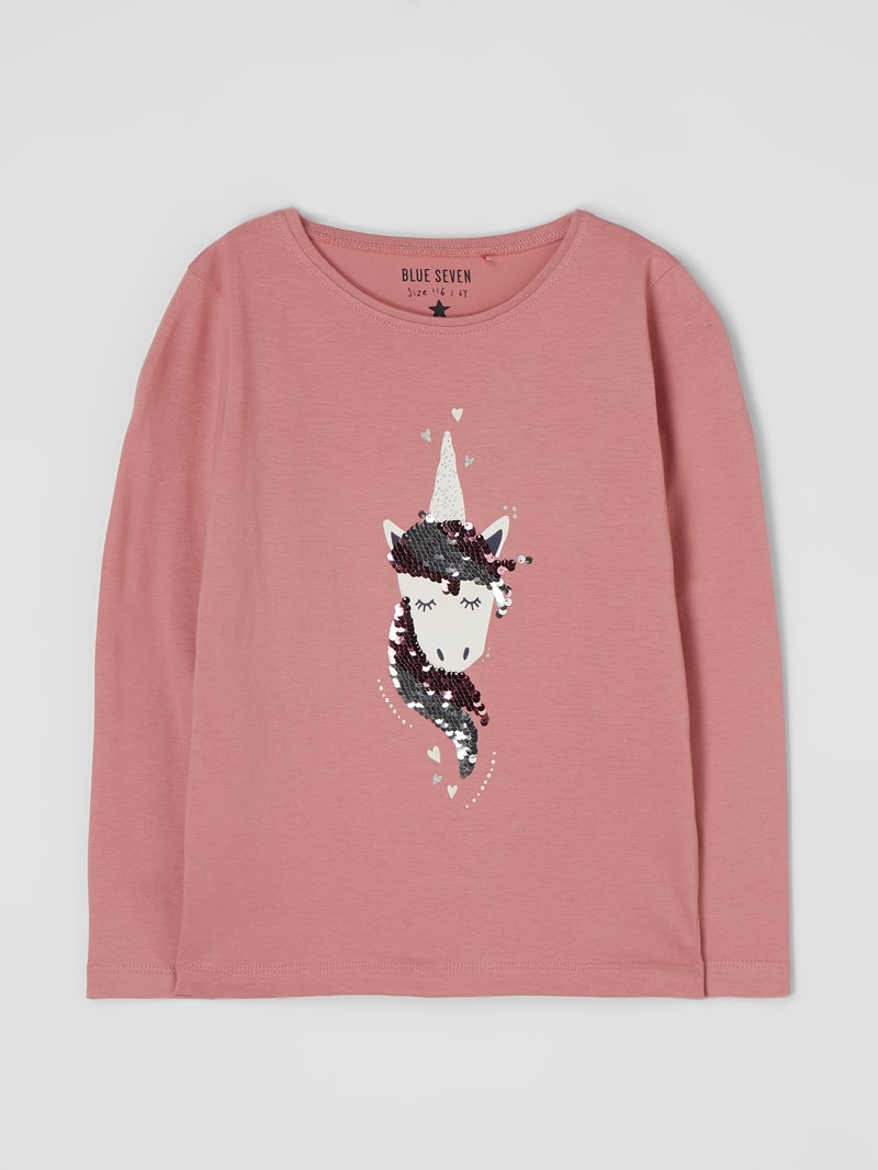 Longsleeve mit Wendepailletten in altrosa