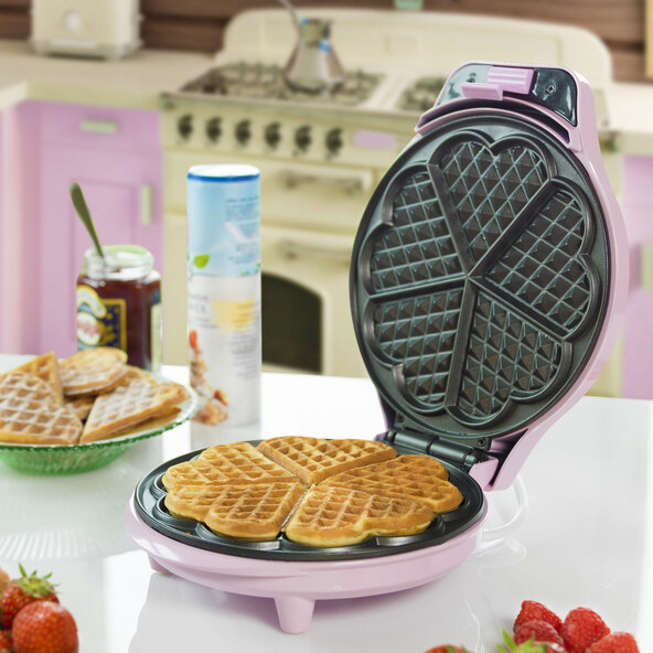 Waffeleisen, Herzform, pink