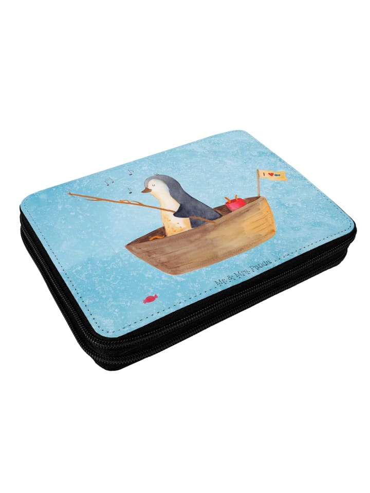 Mr. & Mrs. Panda Federmappe Pinguin Angelboot ohne Spruch in Eisblau günstig kaufen onesize