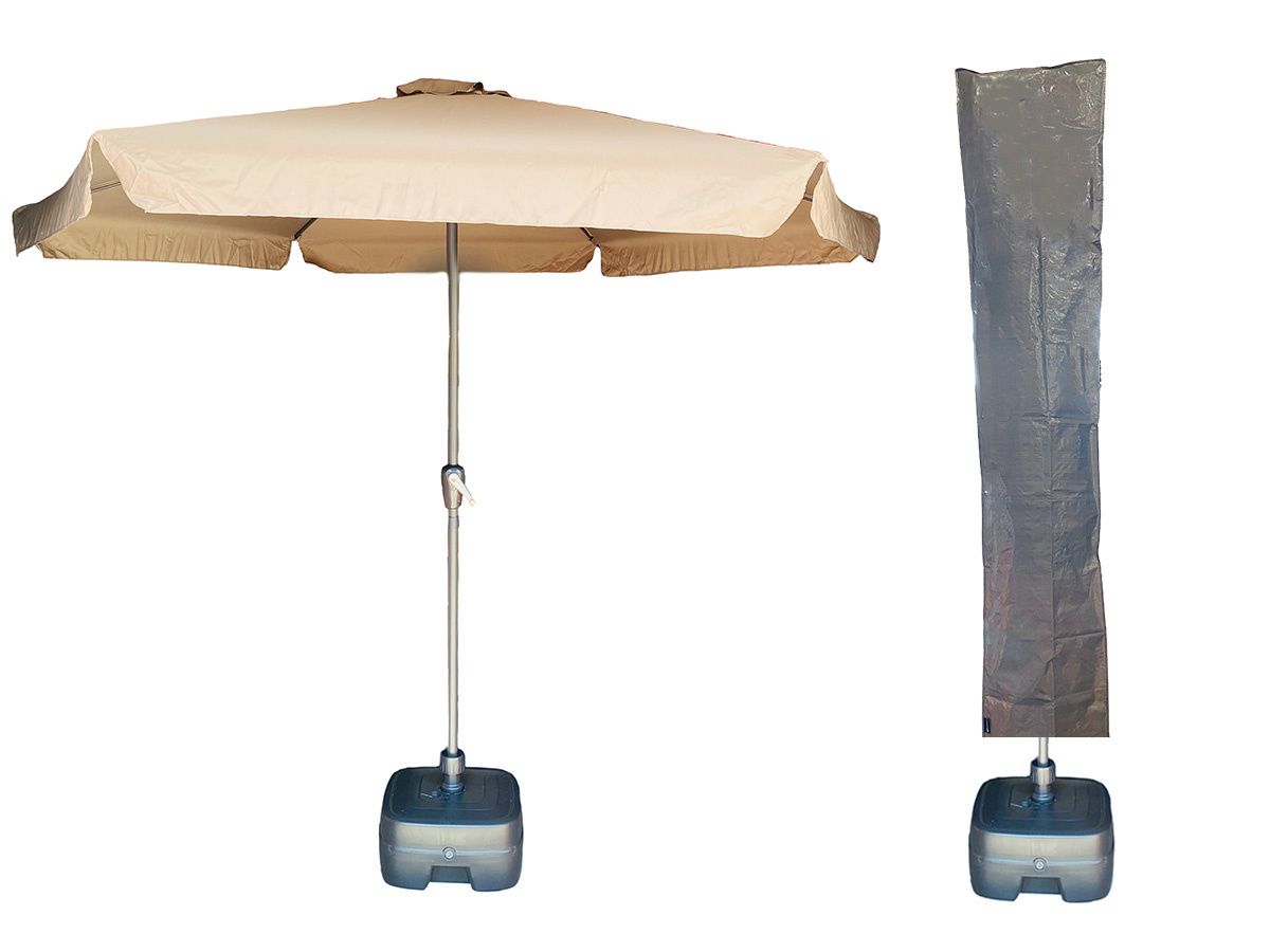 CUHOC Urban Taupe Sonnenschirm mit Hülle und Stände