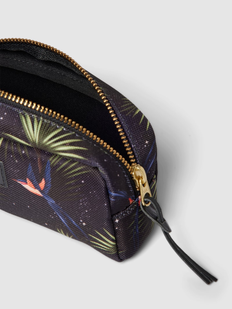 Kosmetiktasche mit Allover-Muster Modell 'Paradise' in marineblau