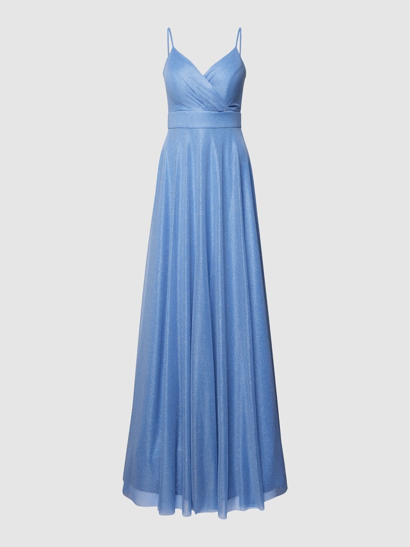 Abendkleid in schimmernder Optik in bleu
