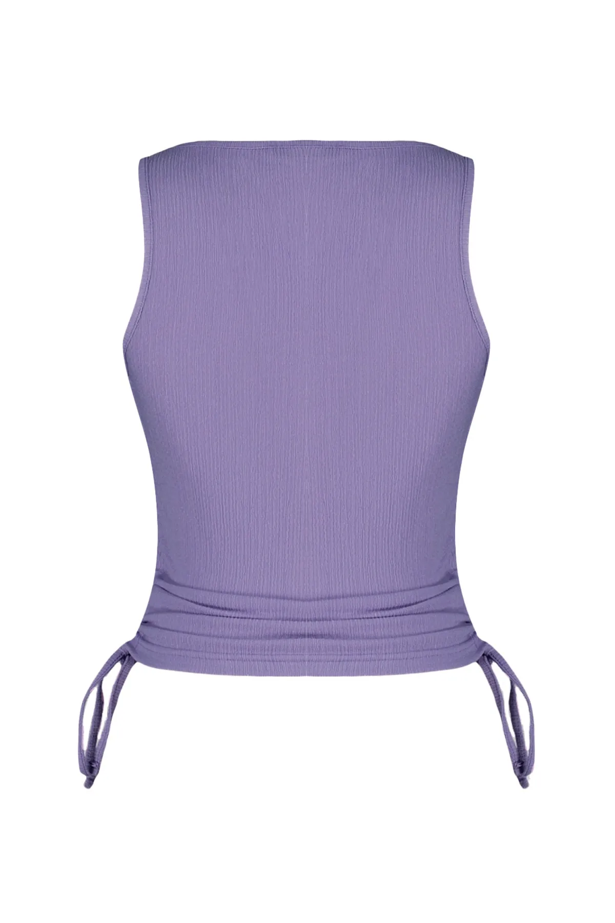 Trendyol Collection  Lilafarbene, detaillierte Strickbluse aus faltigem Stoff THMSS22BZ1016