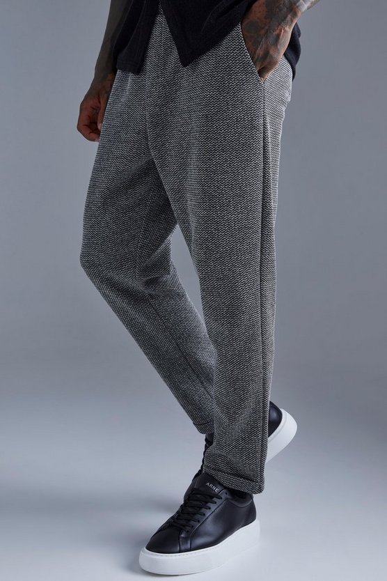 Elastische smarte Hose mit Zick-Zack Print
