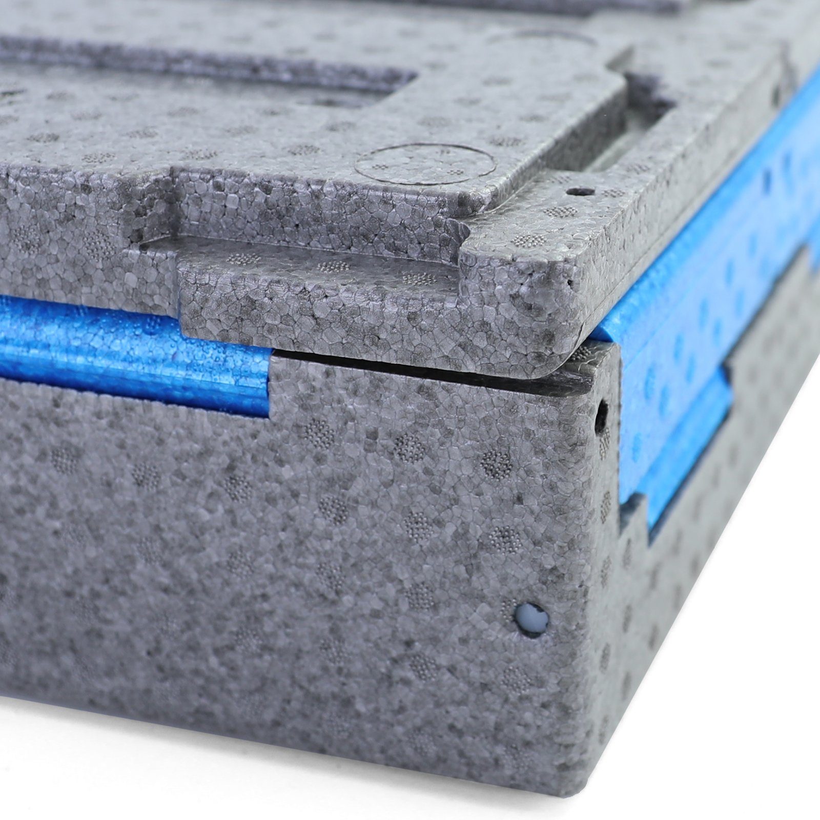 RAMROXX Kühlbox Warmhaltebox Kühl Thermo faltbar Blau Grau 40L 600x365x293mm