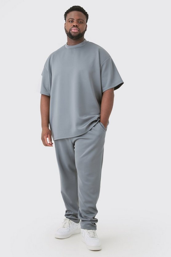 Plus Oversize Scuba T-Shirt & Jogginghose