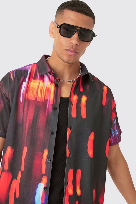 Kastiges Mesh-Hemd & Shorts
