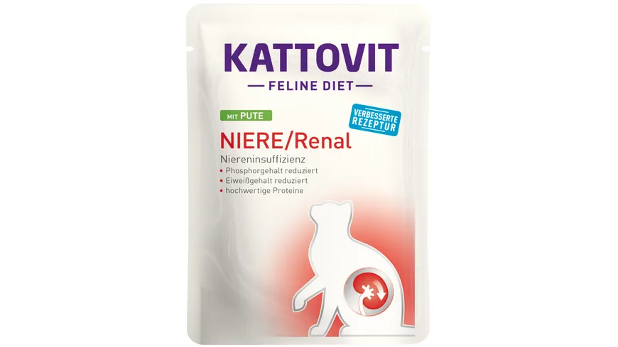 Kattovit Katzen Nassfutter Feline Diet Niere/Rental Pute 85 g