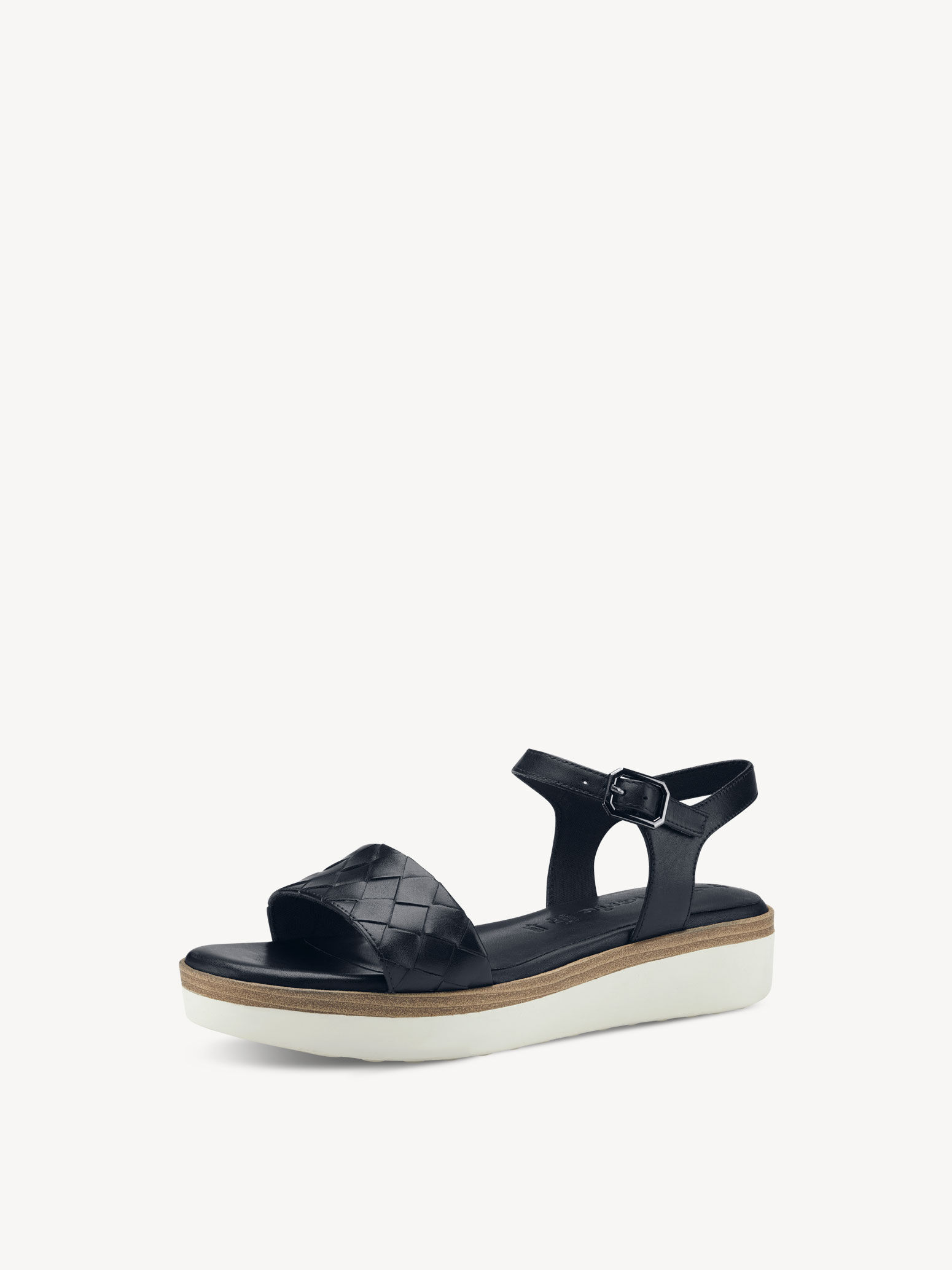 Sandale à talon en cuir - bleu