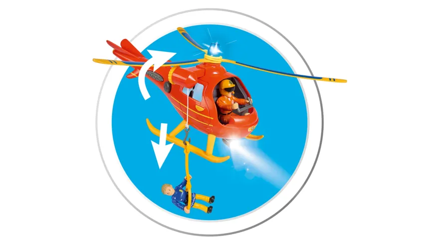 Simba - Feuerwehrmann Sam - Sam Hubschrauber Wallaby mit Figur