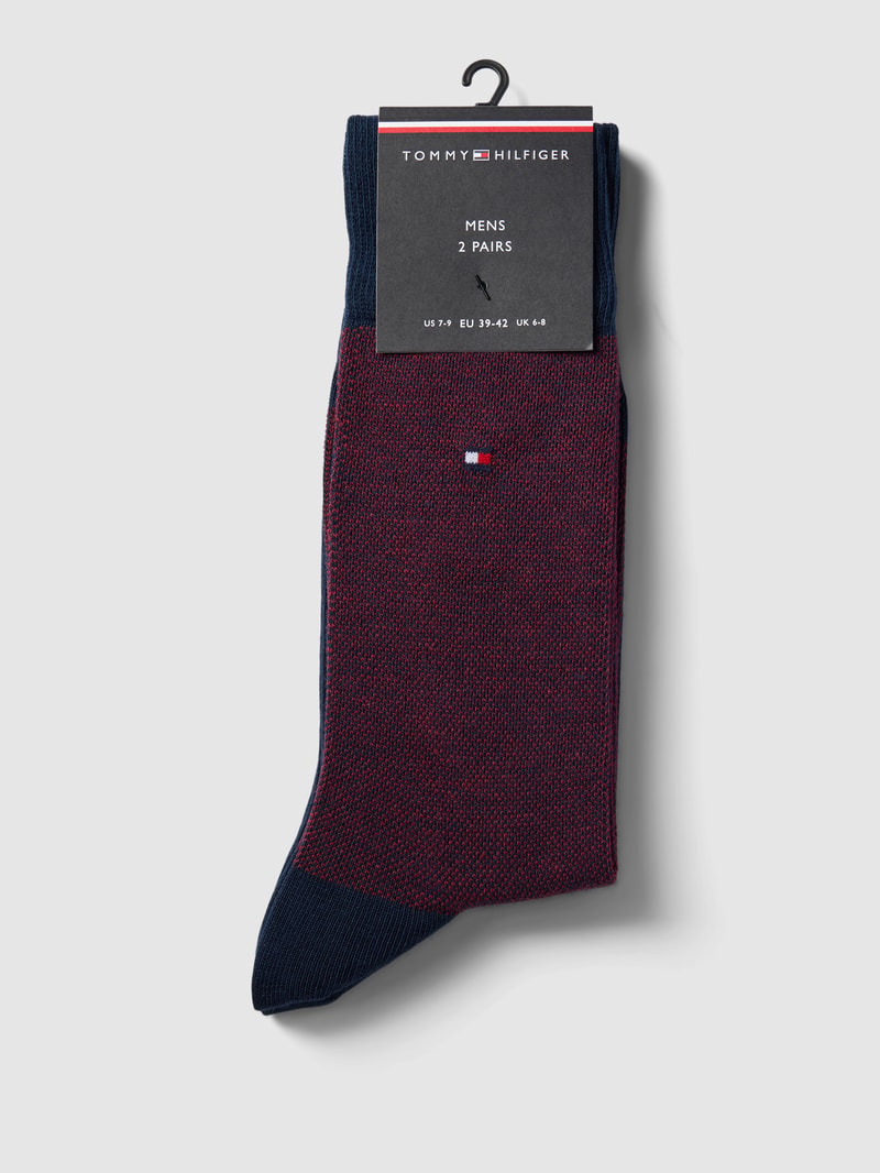 Socken mit Label-Details im 2er-Pack in bordeaux rot