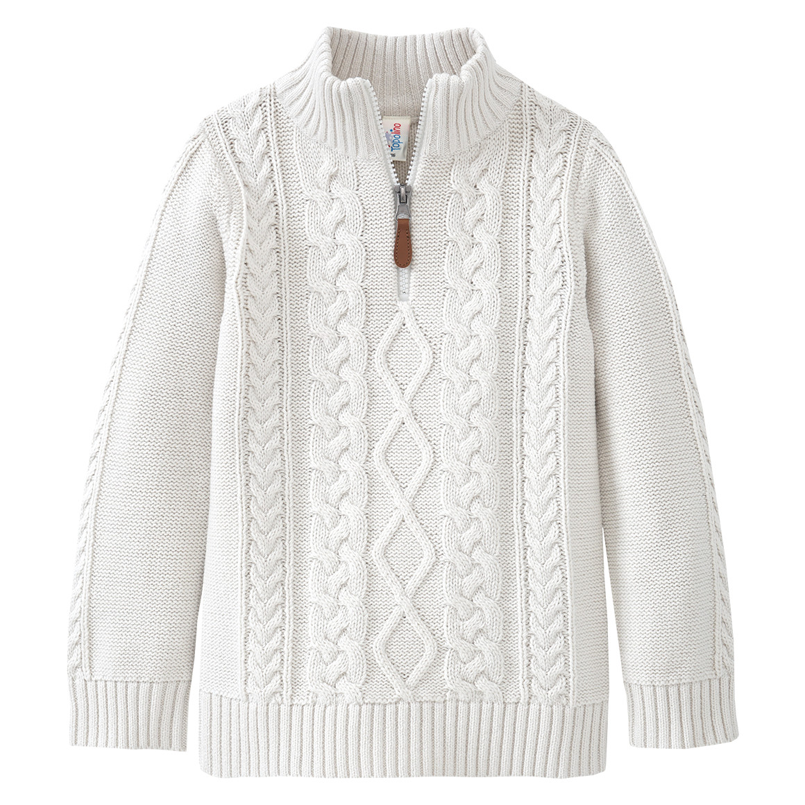 Jungen Strickpullover mit Zopfmuster