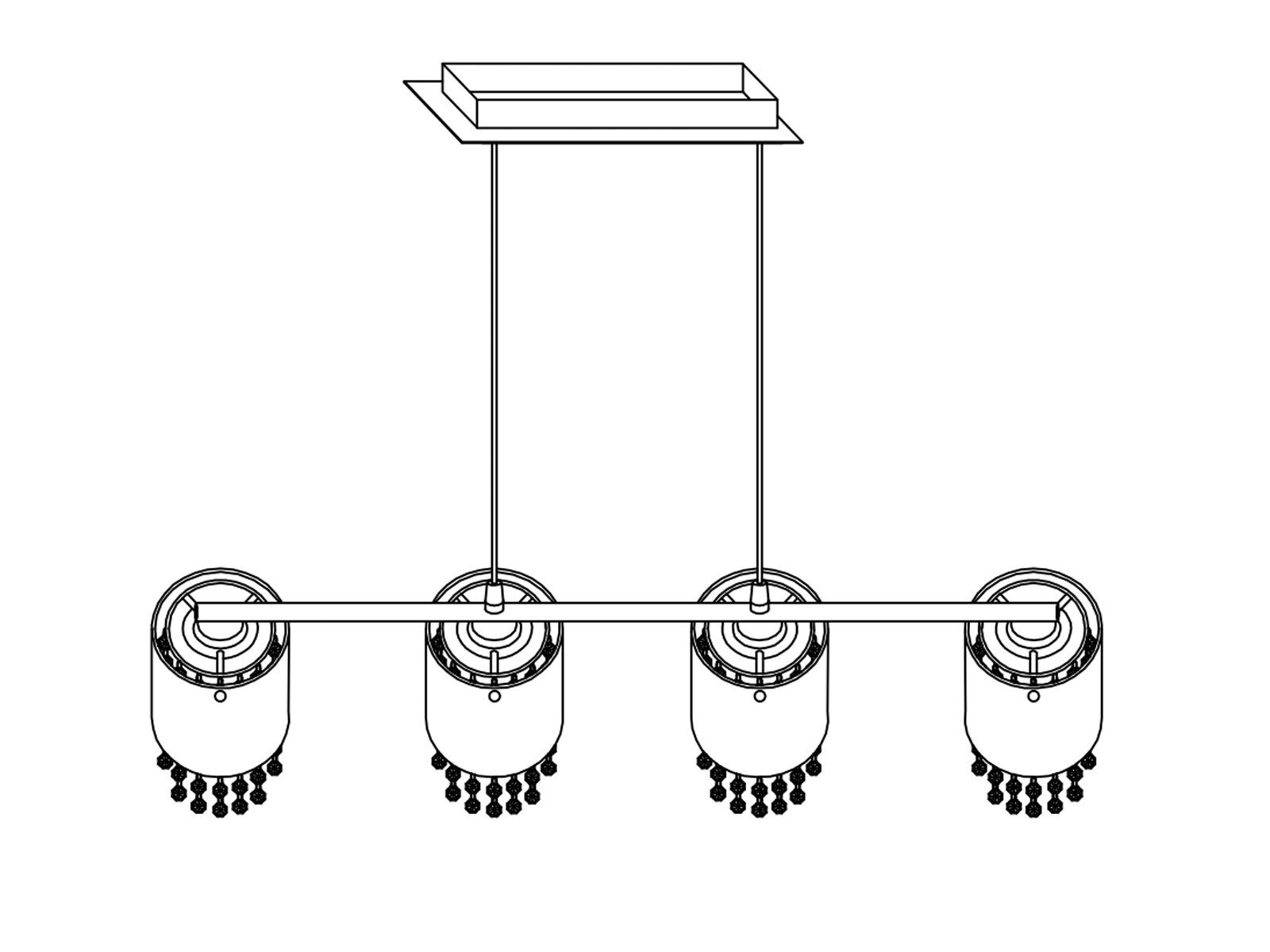 meineWunschleuchte LED Pendelleuchte, Dimmfunktion, LED wechselbar, Warmweiß, Designer-lampe Balken-lampe Kristall hängend über-n Esstisch, B 150cm