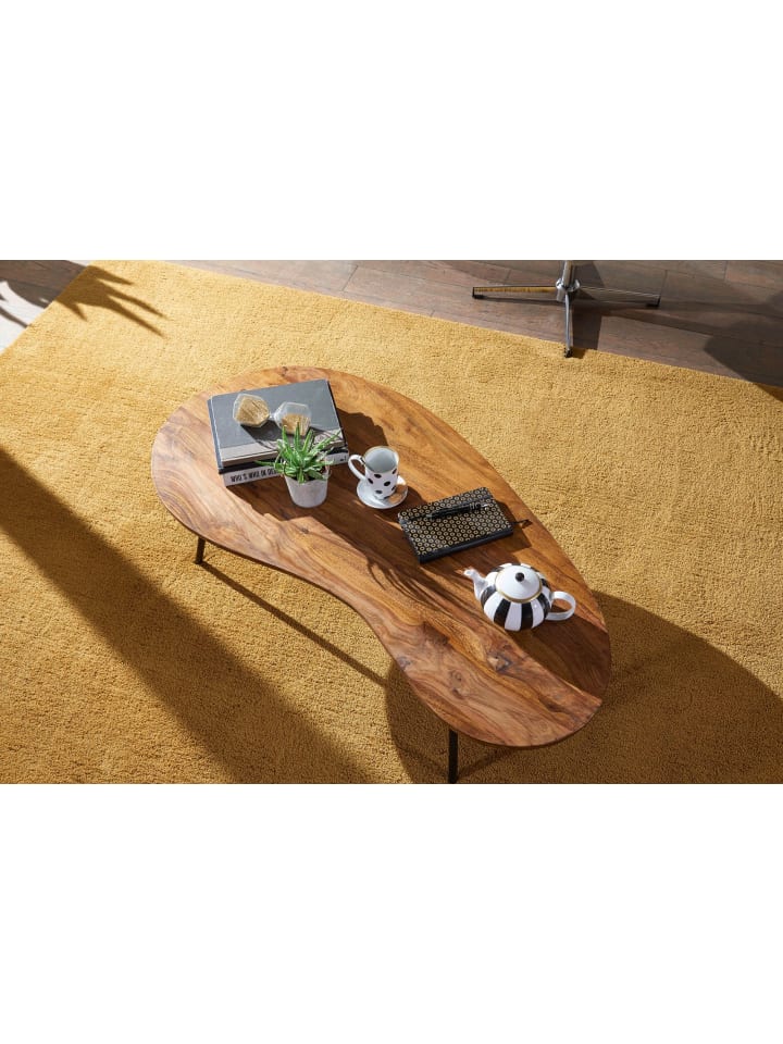 KADIMA DESIGN Couchtisch Retro | Massivholz, Metall-Gestell, Pflegeleicht in Braun günstig kaufen onesize