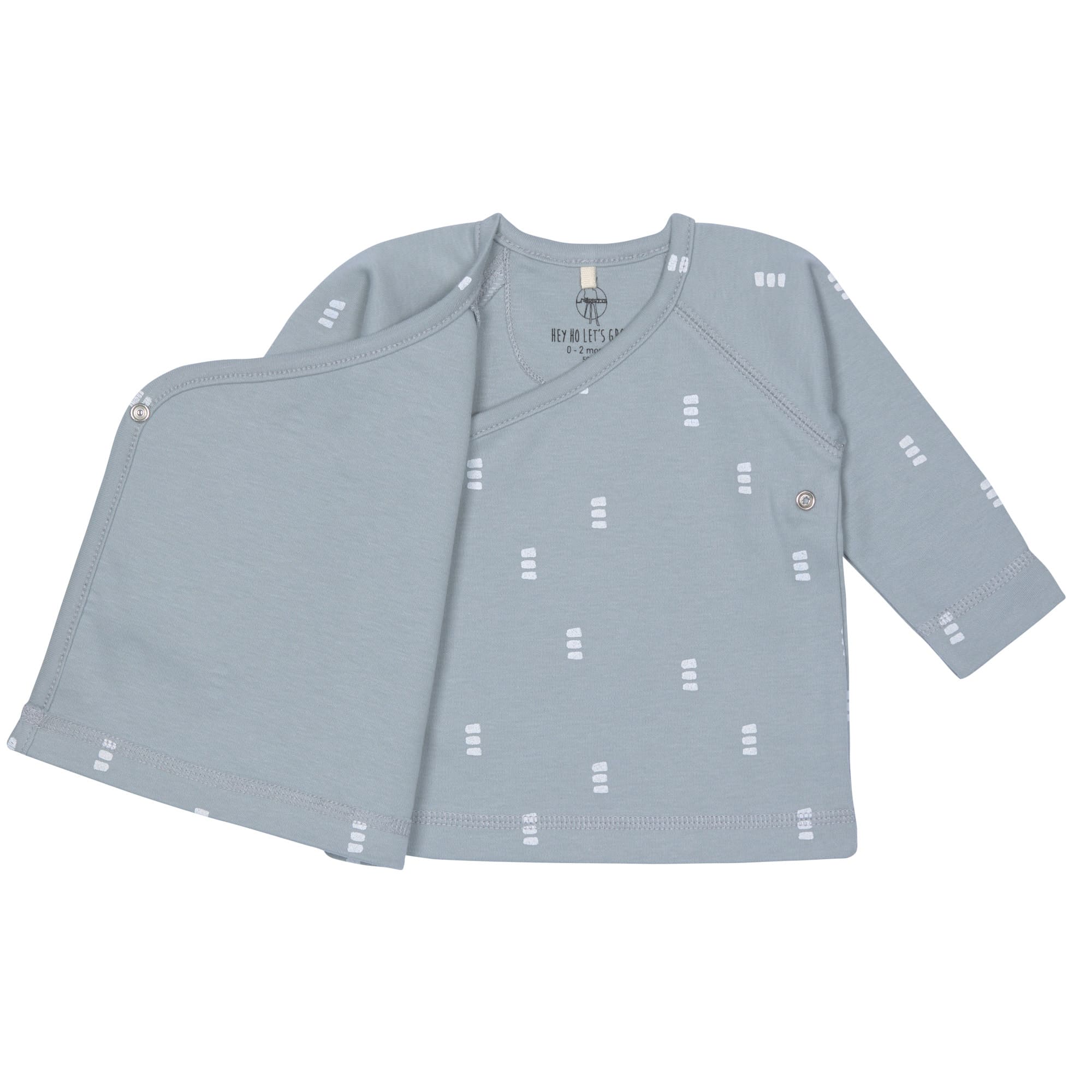 Baby Wickelshirt - Bio Baumwolle, Blocks, Hellblau