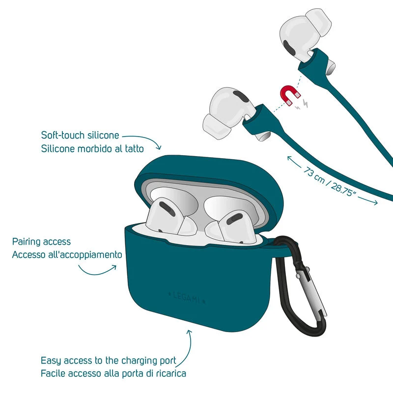 Sada pozostávajúca z puzdra a popruhu na nosenie pre AirPods - Air'n Go