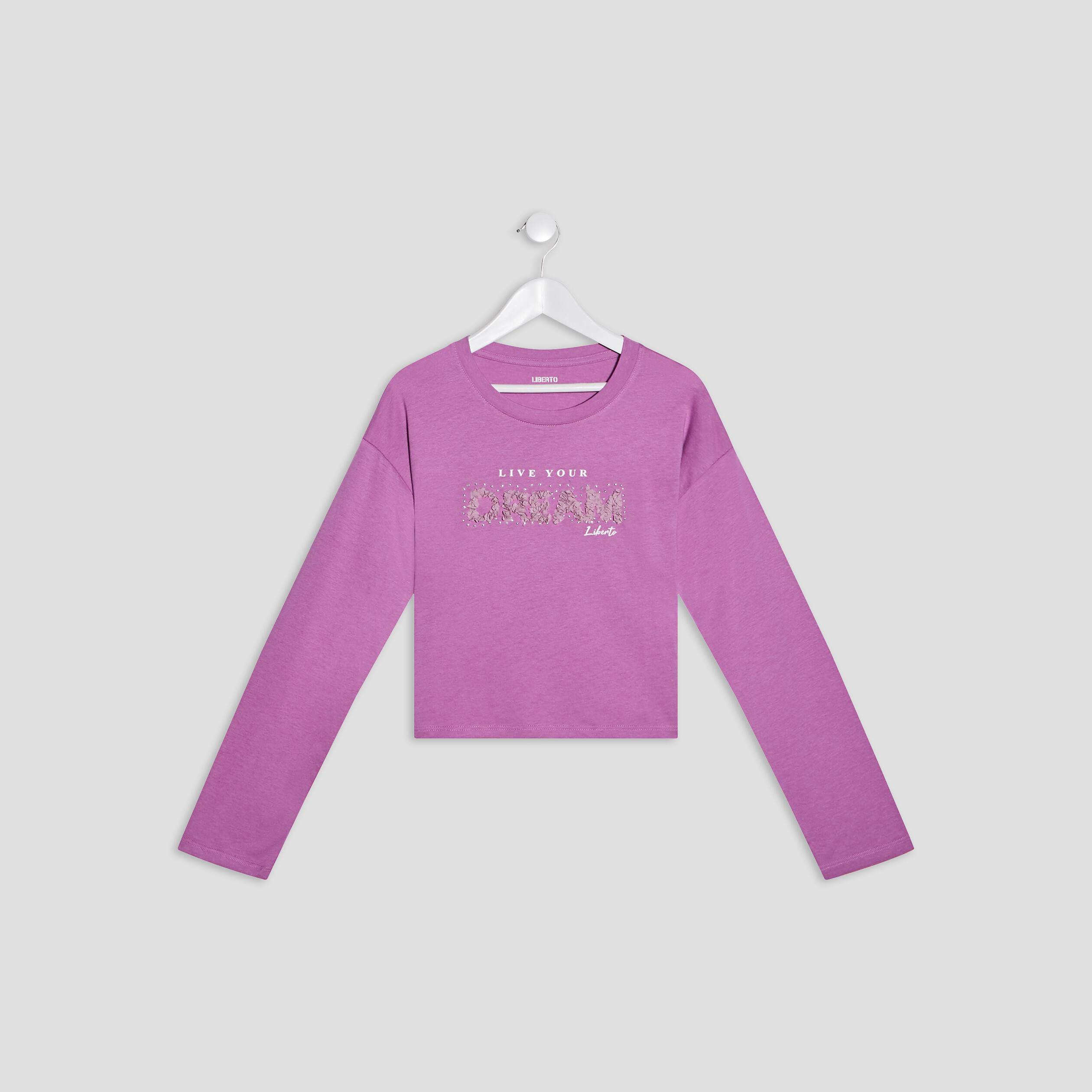 T-shirt droit Liberto violet foncé fille | La Halle
