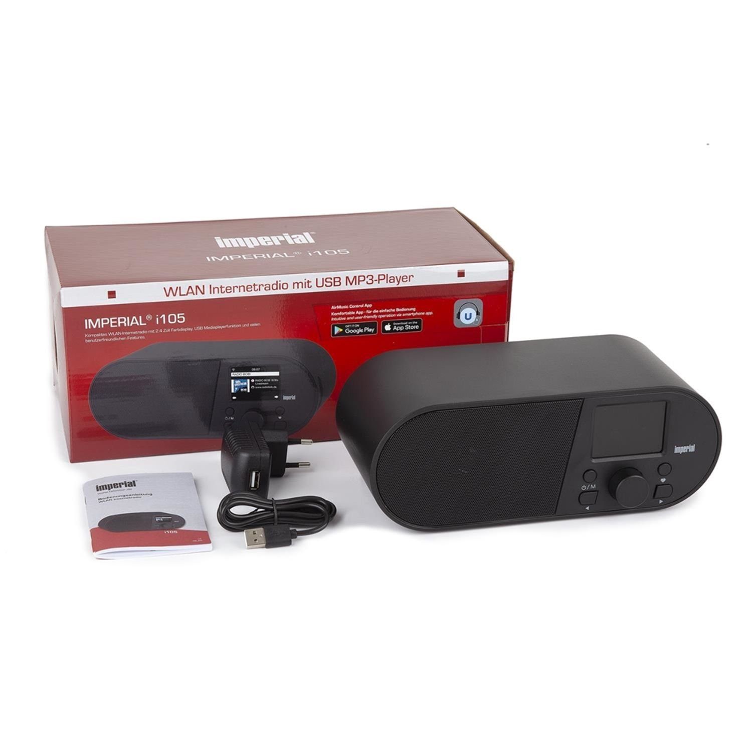 IMPERIAL by TELESTAR i105 Internetradio WLAN Mediaplayer USB DLNA Wecker Appsteuerung Internet-Radio (Internetradio, 5 W, Steuerung über kostenlose App)