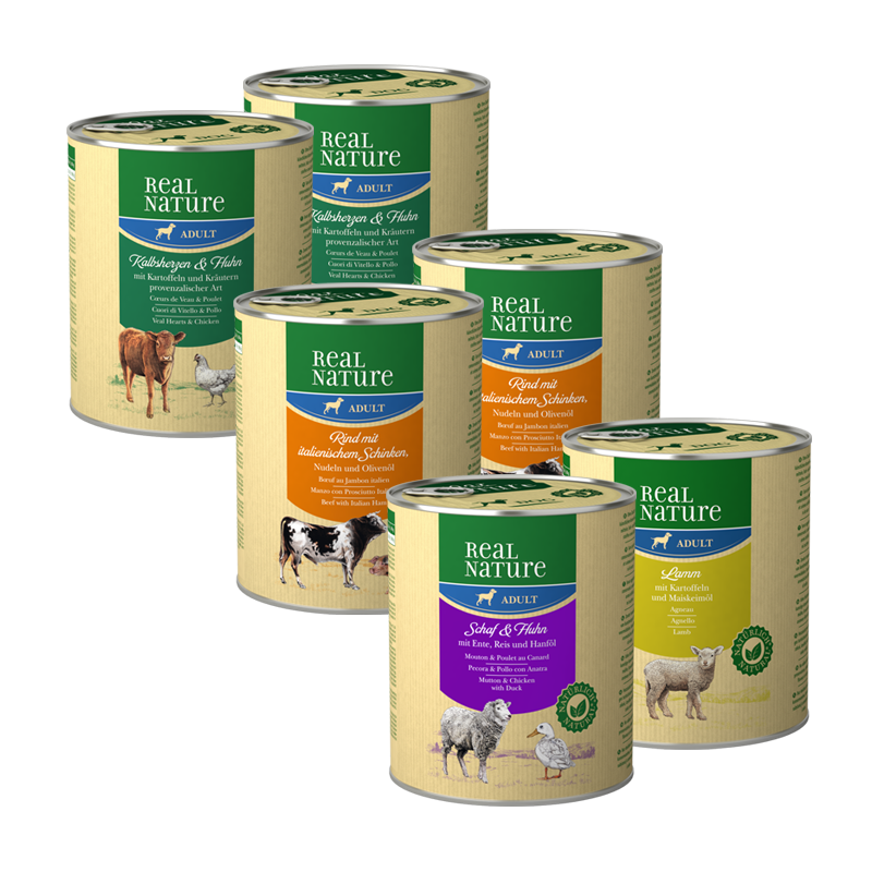REAL NATURE Hundenassfutter REAL NATURE Adult Mixpaket 6x800g Mixpaket 2